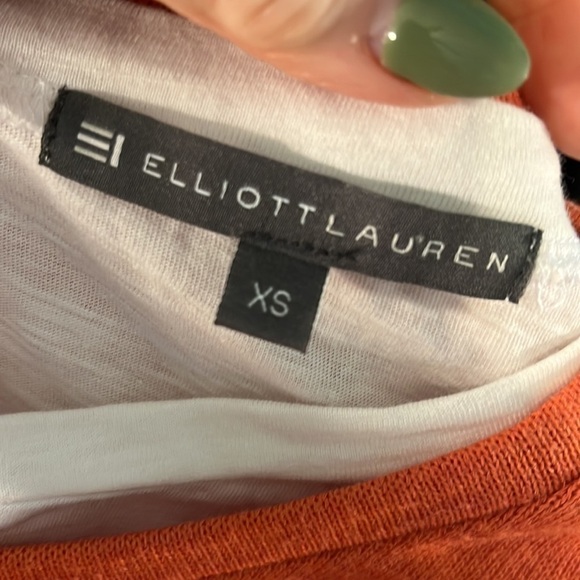 Elliott Lauren Double Layer Knit Top Connected Long Sleeves Crewneck Size XS - Picture 7 of 9